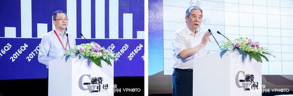 左朱閃：融中集團董事長、融資中國出品人 右劉燕華：科技部原副部長、國務院參事