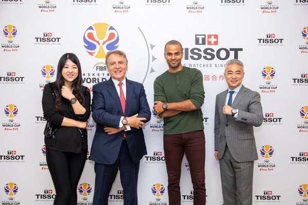 TISSOT天梭表全球總裁弗朗索瓦-添寶先生、斯沃琪集團中國管理委員會成員李力先生、TISSOT天梭表中國區副總裁戴俊珺女士、品牌全球形象代言人托尼-帕克出席決賽派對