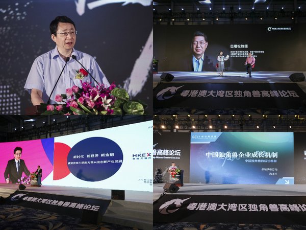 深圳市人民政府副秘書長 吳優（左上）、香港交易所首席經濟學家 巴曙松（右上）、香港交易所高級副總裁 鐘創新（左下）北京市長城企業戰略研究所副所長 武文生（右下）