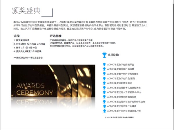 ADMIC汽車數字化&營銷創新峰會暨頒獎盛典即將在滬舉辦