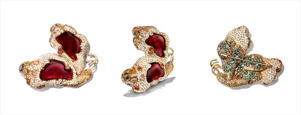 CINDY CHAO The Art Jewel_2008 Black Label Masterpiece Ruby Butterfly Back 紅寶側飛蝴蝶