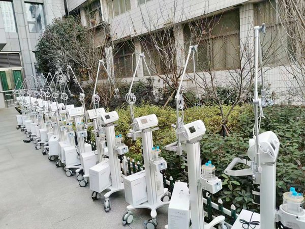 集中出擊 近200臺魚躍無創呼吸機進駐武漢同濟醫院